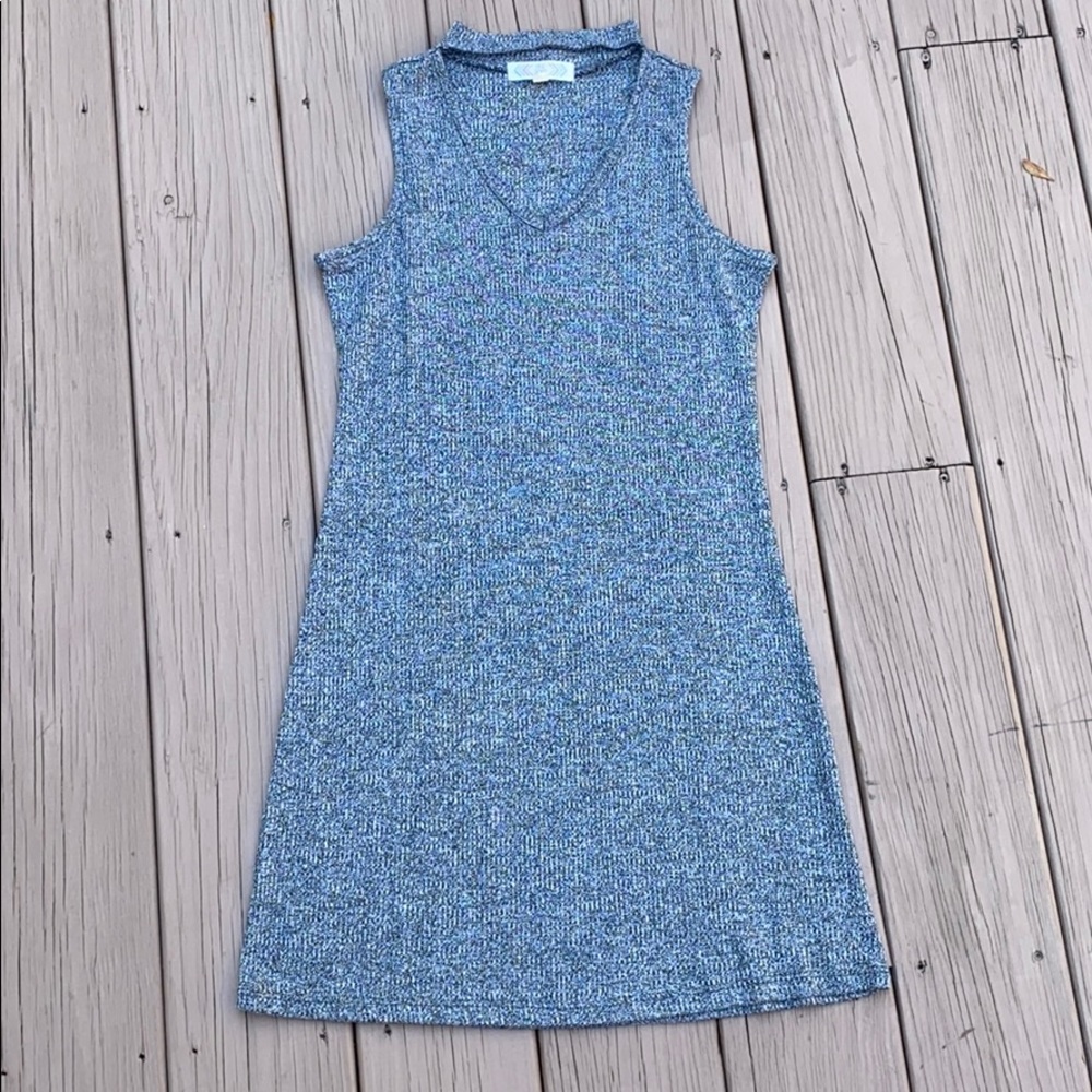 Gray dress with cute choker neck